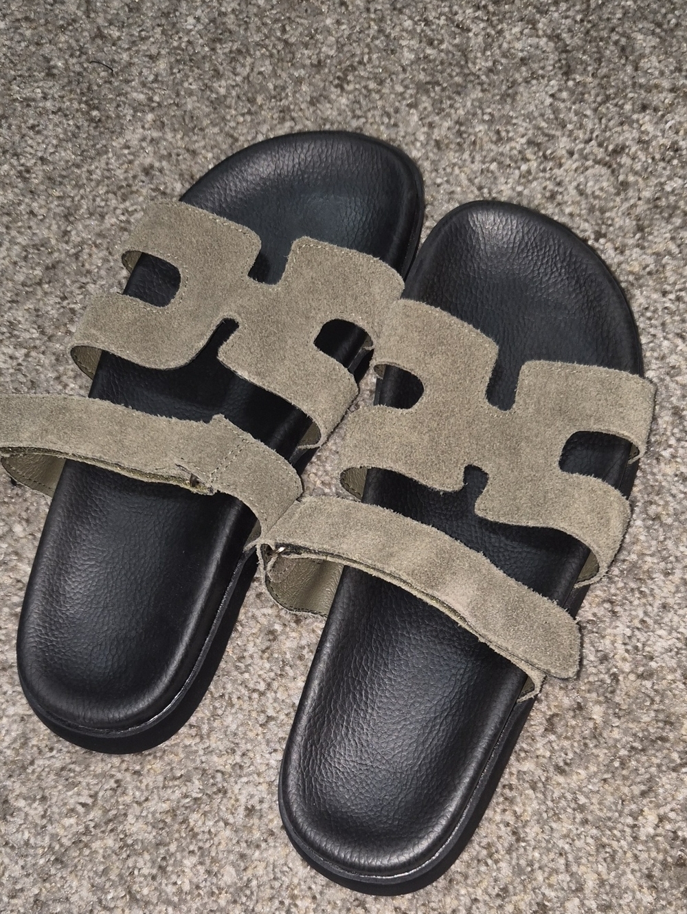 Target Women's Suede Double-Strap Slide Sandals in Olive